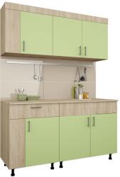 haaus Set Bucatarie Reno, Stejar Sonoma/Verde, L 150 cm