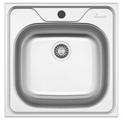 haaus Chiuveta Sanobi, 1 Cuva universala, Inox lucios, pe blat, 48 x 48 cm (34890)