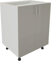 haaus Corp Baza Karo, 2 Usi, Gri Lucios/Alb, MDF, 60 x 50 x 80 cm (924096)