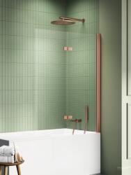 New Trendy New Soleo Copper Brushed paravan cadă 120 cm două piese cupru periat/sticlă transparentă P-0126 (P0126)