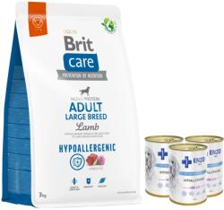 Brit CARE Dog Hypoallergenic Adult Large Breed Lamb 3kg+3xENZO VET Hypoallergenic diet with rabbit for dogs 400g