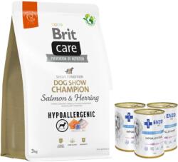 Brit CARE Dog Hypoallergenic Dog Show Champion Somon & Hering 3kg+3xENZO VET Hypoallergenic diet with rabbit for dogs 400g