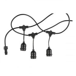 OPTONICA LED Fényfüzér Kültéri 10 db x E27 6 m Ip65 Fekete