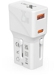 Xmart Бързо Зарядно устройство с преходници за различни стандарти Xmart G525, 25W PD, Бяло, 26357 (26357)