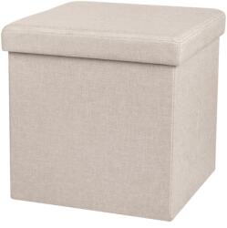 DOCHTMANN Összecsukható zsámoly, textil, bézs 38 × 38 × 38 cm (53276)