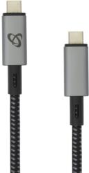 SBOX Кабел SBOX CTYPE-15-100W, от USB C(м) към USB C(м), 1.5m, 100W, сив (CTYPE-15-100W)