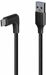 Lindy Кабел LINDY LNY-32014, от USB A(м) към USB C(м), 90° прав ъгъл, 1.5m, черен (LNY-32014)