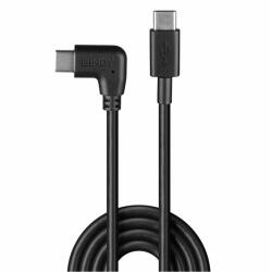 Lindy Кабел LINDY LNY-32005, от USB C(м) към USB C(м), 90° прав ъгъл, 1m, черен (LNY-32005)