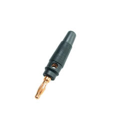 Somogyi Elektronic BD 5G/BK banándugó, fekete, műanyag, keresztlyukas, csavarozható, aranyozott (BD 5G/BK) - mione
