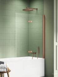 New Trendy New Soleo Copper Brushed zuhanyparaván 120 cm kétrészes réz csiszolt/átlátszó üveg P-0126 (P0126)