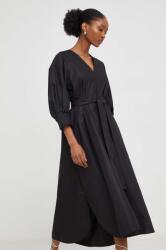 ANSWEAR pamut ruha fekete, midi, harang alakú - fekete S/M - answear - 25 990 Ft