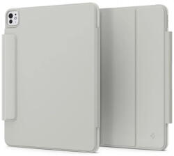 Apple iPad Pro 11 (2024), mappa tok, közepesen ütésálló, levehető előlap, mágneses rögzítés, csatos záródás, Smart Case, Spigen AirSkin Pro OneTap, szürke