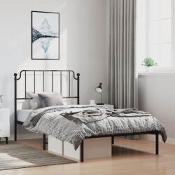 vidaXL fekete fém ágykeret fejtámlával 100 x 200 cm (373882)