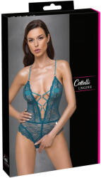 Cottelli Collection - fűzős csipkés, nyitott body (zöld) (26430904031) - pleasure4you