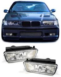 BMW E36 kristály átlátszó burás H1 ködlámpa pár kerettel