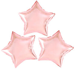 PartyPal Fólia lufi, rose gold csillag, 25 cm, 3 db/cs