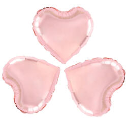 PartyPal Fólia lufi, rose gold szív, 25 cm, 3 db/cs