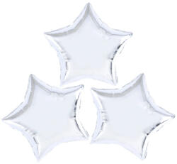 PartyPal Fólia lufi, ezüst csillag, 25 cm, 3 db/cs