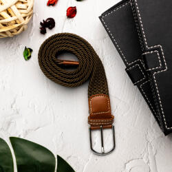 Elite Fashion Mogyoró barna gumis Öv