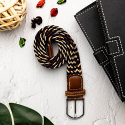 Elite Fashion Kék barna vaj gumis Öv