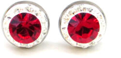 APHRODITÉ bedugós fülbevaló - 8 mm (light siam piros-crystal) (2025020703)