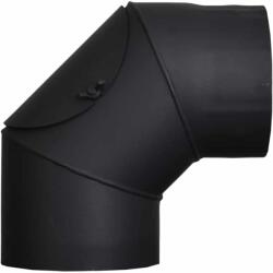 Bricosan BT Cot burlan din oțel 130/90mm+Gură de curătare, Mat negru