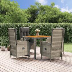 vidaXL Set mobilier de grădină cu perne, 5 piese, gri, poliratan (3185050) - comfy