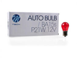 m-tech BA15s S25, piros halogén izzó 12V - 21W 1db (72Z38) (72Z38)