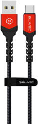 Blavec Raptor fonott Type-C USB kábel - USB Type C - PD 66W 6A 2 méter (CRA-UC6BR20) fekete-piros