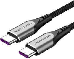 Vention USB 2.0 C típusú C típusú C férfi kábel Vention TAEHF PD 100W 1m (fekete)