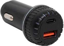 Somogyi Elektronic SAL SAU34AC autós USB töltő, 2in1, USB-A, USB-C, gyorstöltő, dupla töltő