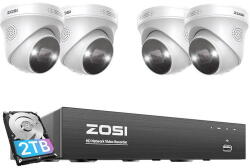 ZOSI Sistem de Supraveghere ZOSI Cameră IP C225 4 buc. WiFi 5MP + NVR 8ch + 2TB HDD (6941709235758)