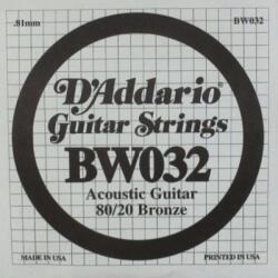 D'Addario BW032 80/20 BRONZE 032 Coardă individuală pentru chitară (BW032)