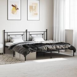 vidaXL fekete fém ágykeret fejtámlával 200 x 200 cm (374346)