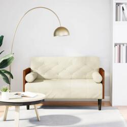 vidaXL krém bársony loveseat kanapé párnákkal 110 cm (4100605) - vidaxl