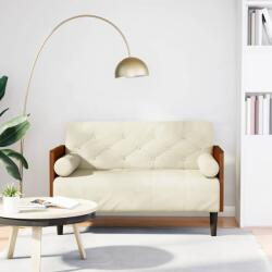 vidaXL krém bársony loveseat kanapé párnákkal 110 cm (4100605)