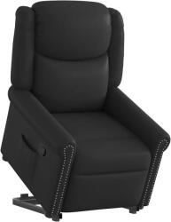 vidaXL fényes fekete műbőr felállást segítő dönthető fotel (3303418) - vidaxl