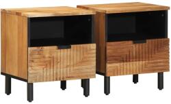 vidaXL 2 db tömör akácfa éjjeliszekrény 40 x 33 x 46 cm (4017763)