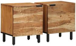 vidaXL 2 db tömör akácfa éjjeliszekrény 40 x 33 x 46 cm (4017753)