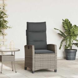 vidaXL szürke polyrattan fekvő kerti szék oldalsó asztallal (4108271) - vidaxl