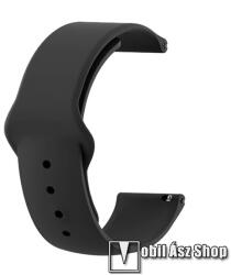  Okosóra szíj - FEKETE - szilikon, 22mm széles - HUAWEI Watch GT 3 46mm / GT 3 Pro 46mm / Watch 3 46mm / Watch 3 Pro 48mm / SAMSUNG Watch3 45mm / Xiaomi Watch S2 / Amazfit GTR 4 46mm