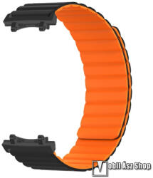  Xiaomi Amazfit T-Rex 3, Okosóra szíj, Szilikon, Mágneses, Loop, 220mm hosszú, Fekete, Narancs