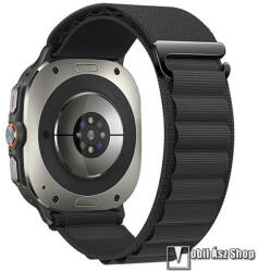 Samsung Galaxy Watch Ultra, Okosóra szíj, Alpesi szíj, Állítható méret, Egybe­szőtt szövet­, Z kapocs, Légáteresztő, Fekete