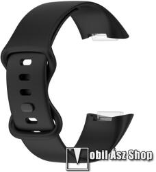  Okosóra szíj - szilikon, 103mm + 145mm hosszú - FEKETE - Fitbit Charge 5 / 6