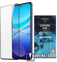 MyScreen vivo V40 SE, Myscreen Diamond Glass Edge előlap védő karcálló edzett üveg, 9H, 0.33 mm, 2.5D, A teljes felületén tapad, A teljes kijelzőt védi, Fekete