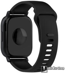Okosóra szíj, Szilikon, 22mm széles, 128mm+98mm hosszú, Fekete, Garmin Forerunner 255 (46mm), Forerunner 265, Venu 3 45mm, Xiaomi Watch S1 Pro, Amazfit GTR 4 46mm, Redmi Watch 5 Active, Huawei Watch U