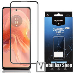 MyScreen Motorola Moto G04, G04s, G24, G24 Power, E14, Myscreen Diamond Glass Lite Edge előlap védő karcálló edzett üveg, 9H, 0.33 mm, A teljes felületén tapad, A teljes kijelzőt védi, Fekete (MD9417DGLFG)