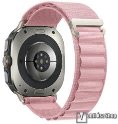 Samsung Galaxy Watch Ultra, Okosóra szíj, Alpesi szíj, Állítható méret, Egybe­szőtt szövet­, Z kapocs, Légáteresztő, Rózsaszín