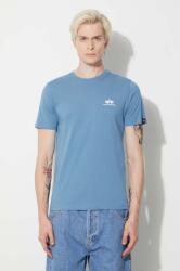 Alpha Industries pamut póló Basic T Small Logo férfi, sima - kék XL