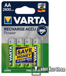 VARTA POWER tartós elem, 4db / csomag, AA, R6, 1.2V, lítium (5716101404)